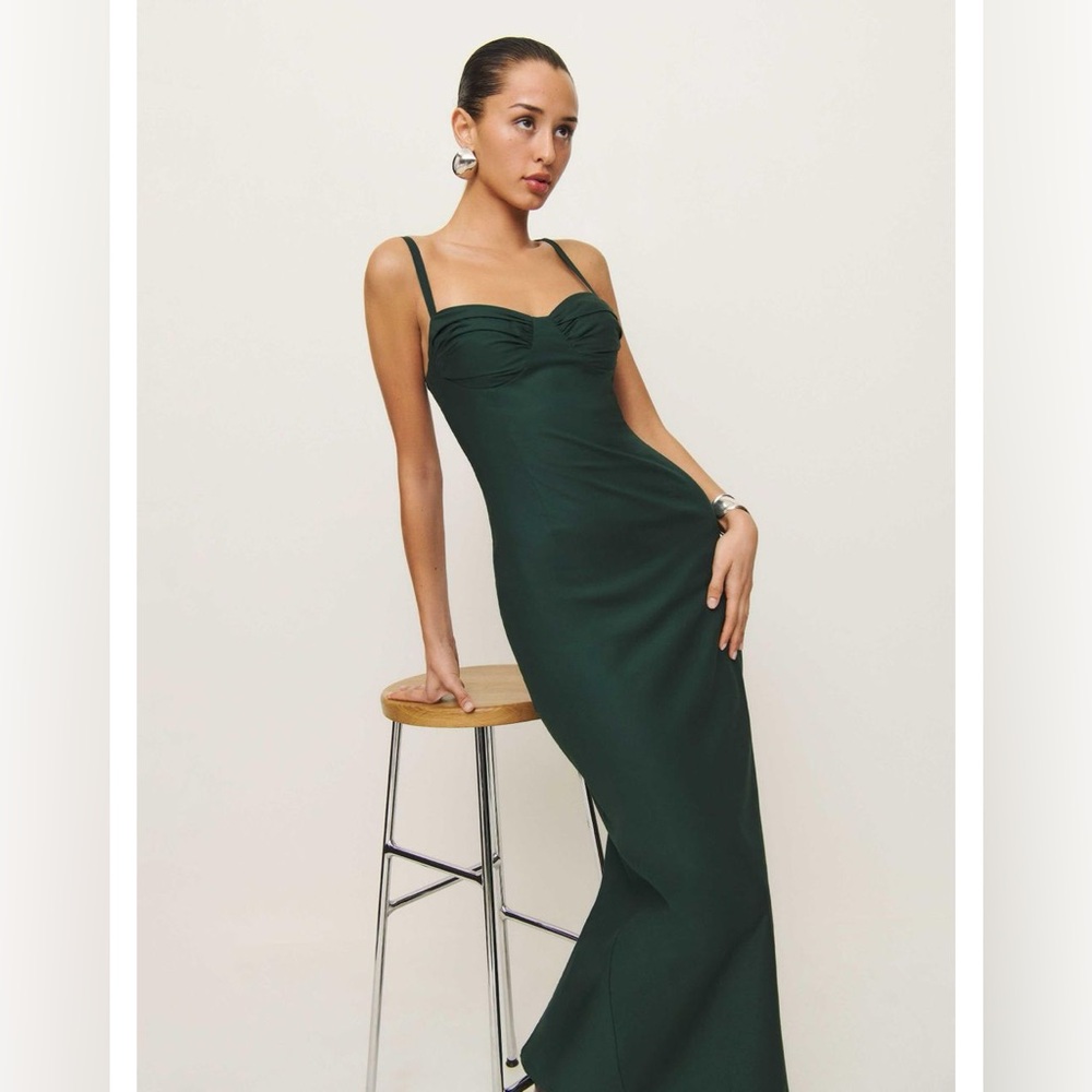 Reformation Storm Dress - Forest Green